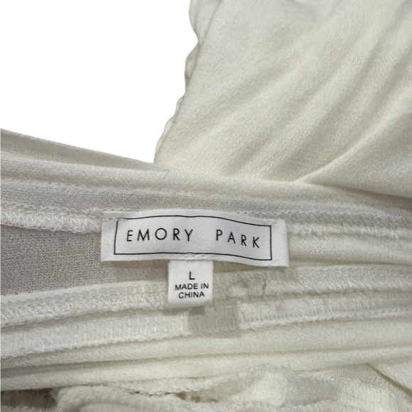 GUC White Ruffled Bodysuit Emory Park Sz Large - Picture 4 of 8